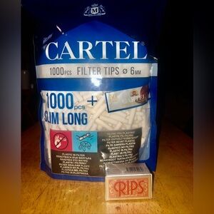Cartel Slim Cotton Filter Tips 6mm x 22mm – 1000+ Plant-Based Filters Open Box